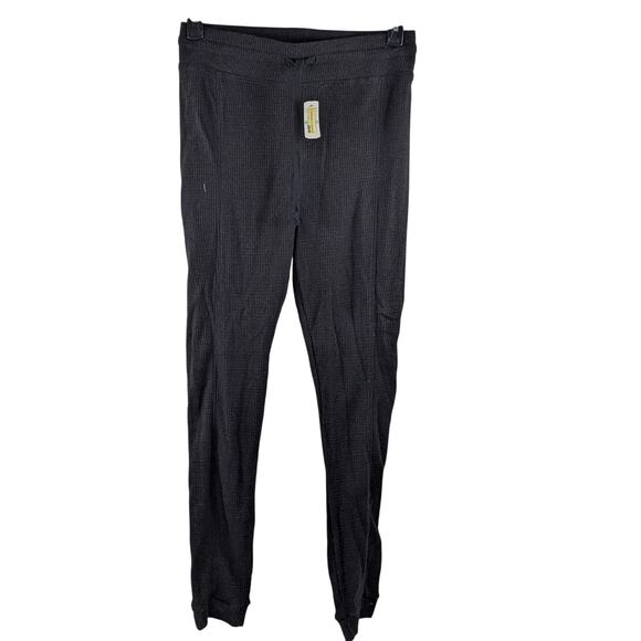 A‎ New Day Waffle Knit Jogger Leggings Drawstring Dark Gray Large Lounge Ankle - Picture 1 of 9